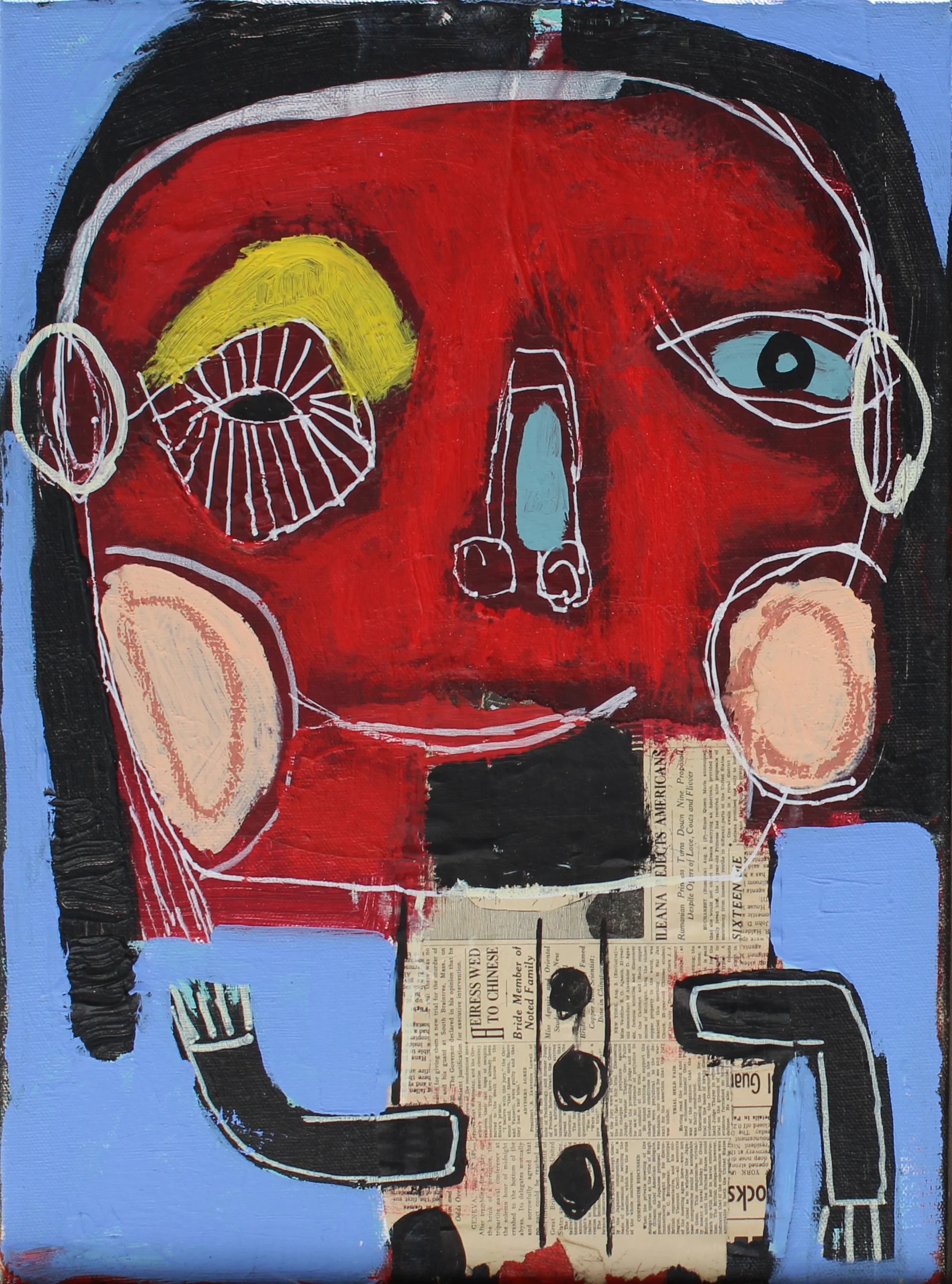 Red Face — original painting by Leead Shamir
