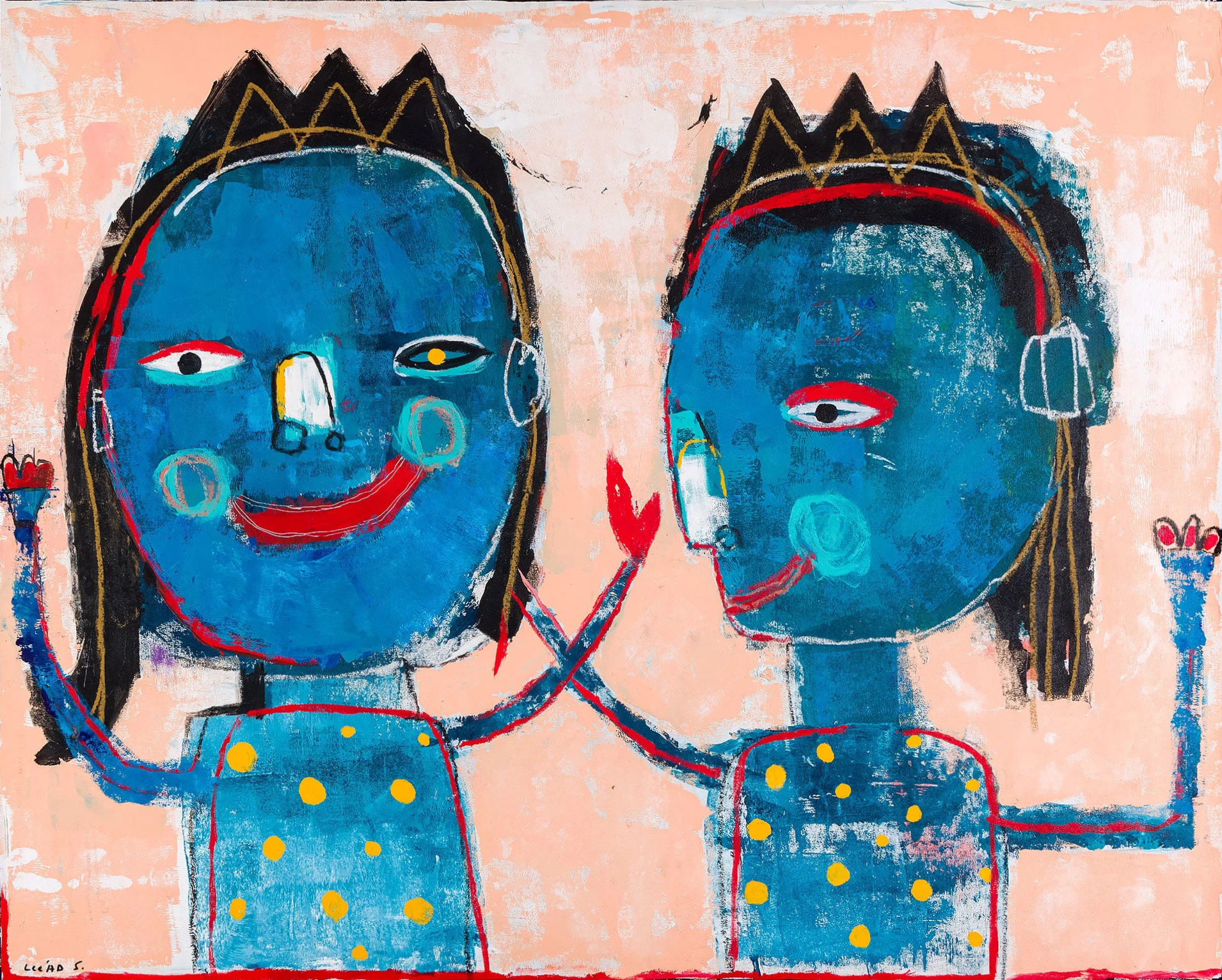 The Blue Sisters — original painting by Leead Shamir