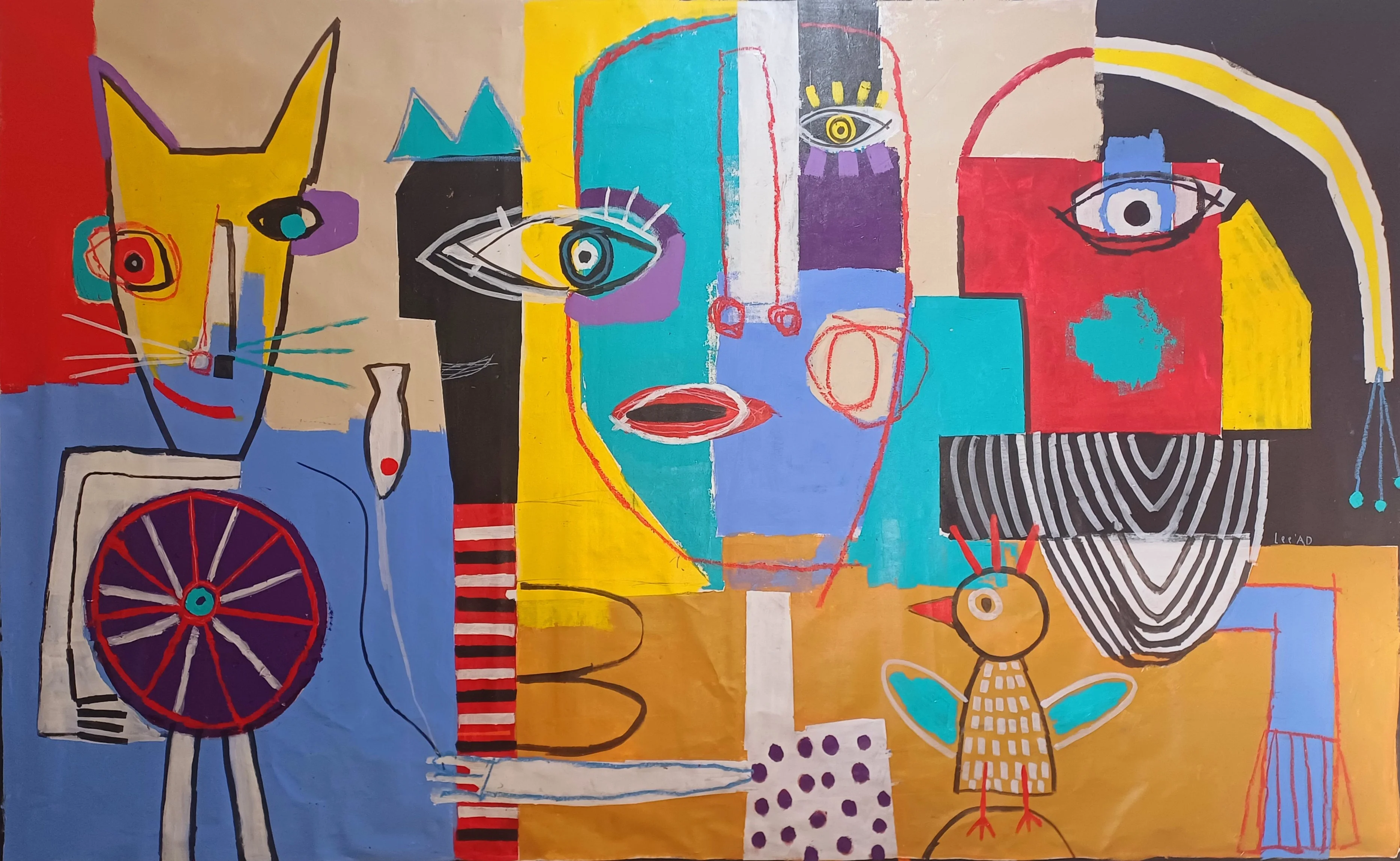 Wondering About — acrylic on canvas, 185.4 × 299.7 cm, by Leead Shamir